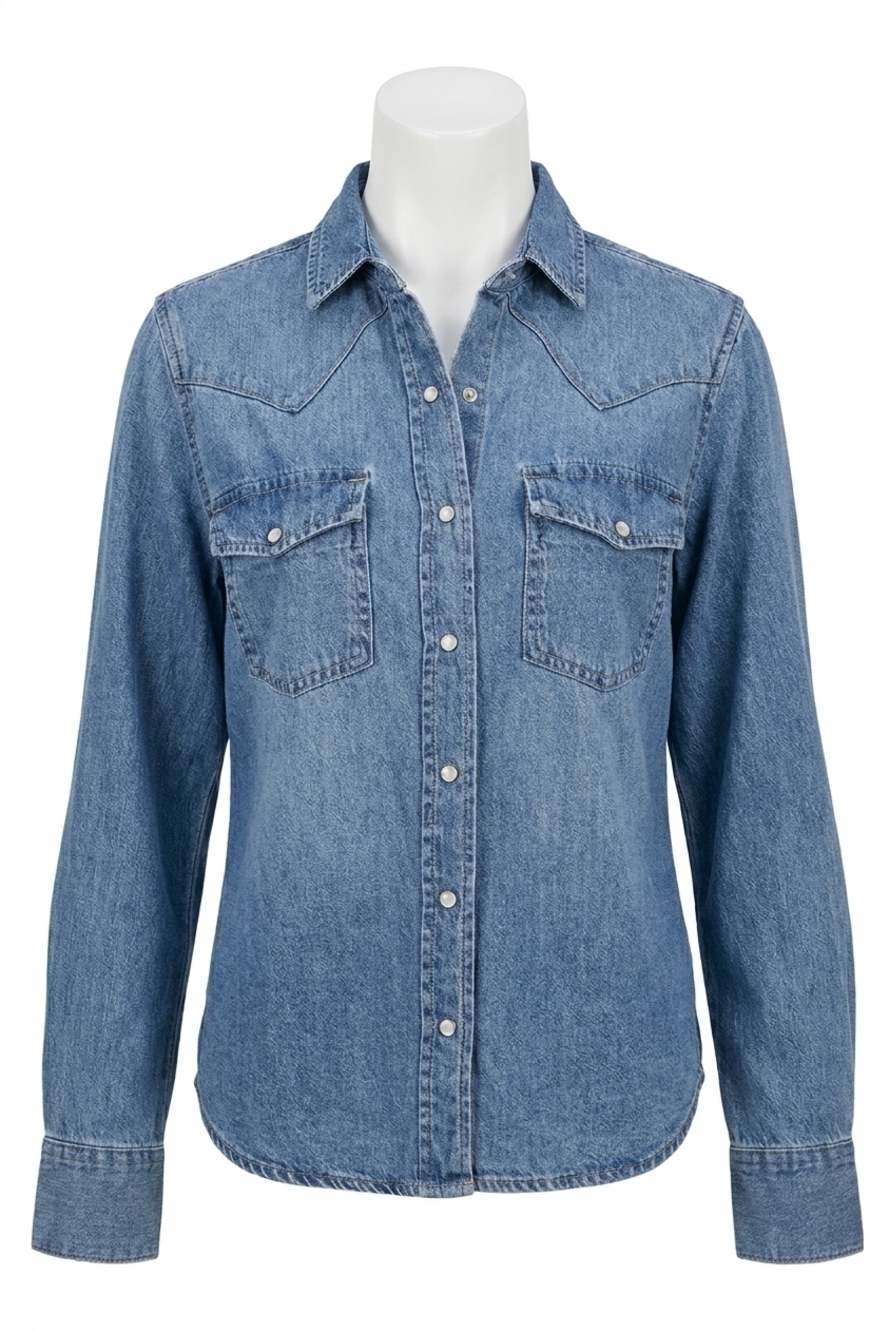 NEW DEAR JOHN DENIM star western chambray shirt in osalina wash